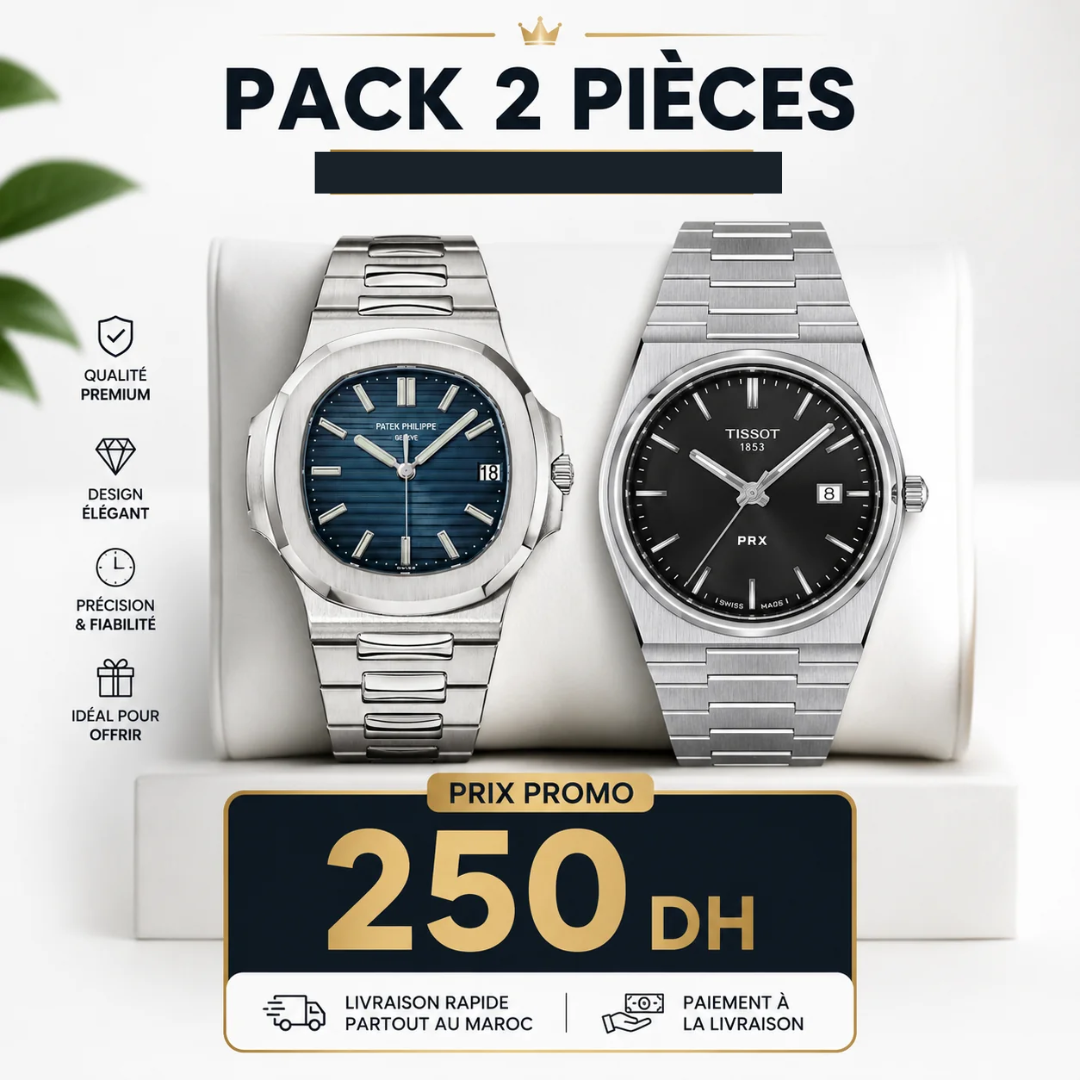 Pack ( Patt + Tiss ) – 2 montres à 250 DH